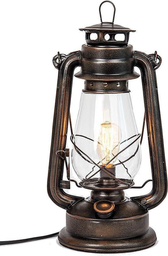 Dimmable Electric Lantern Table Lamp with line Cord dimmer The Perfect Farmhouse Accent lamp | Amazon (US)