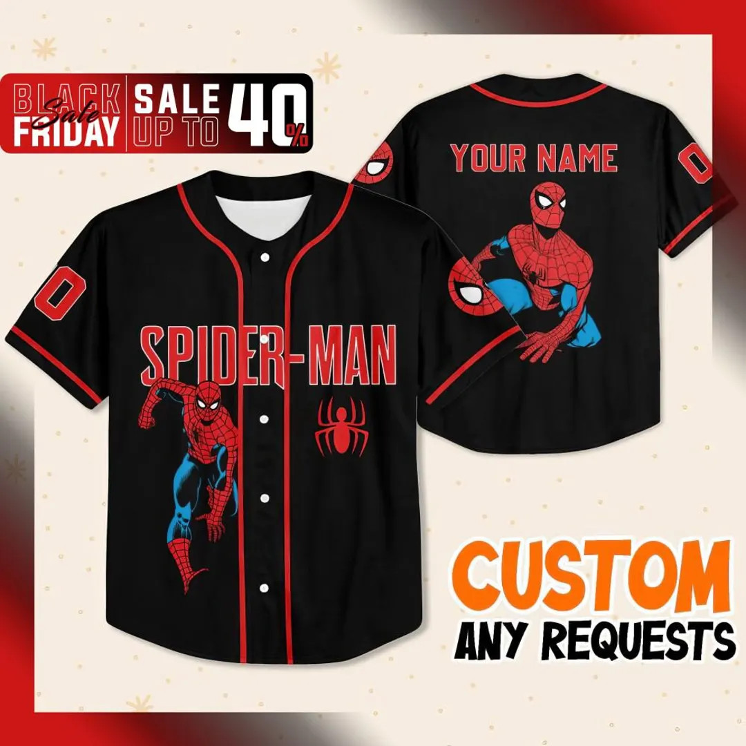 Personalize Disney Amazing Spider Man Vintage Classic Black No Striped, Custom Kids Youth Adult D... | Etsy (US)