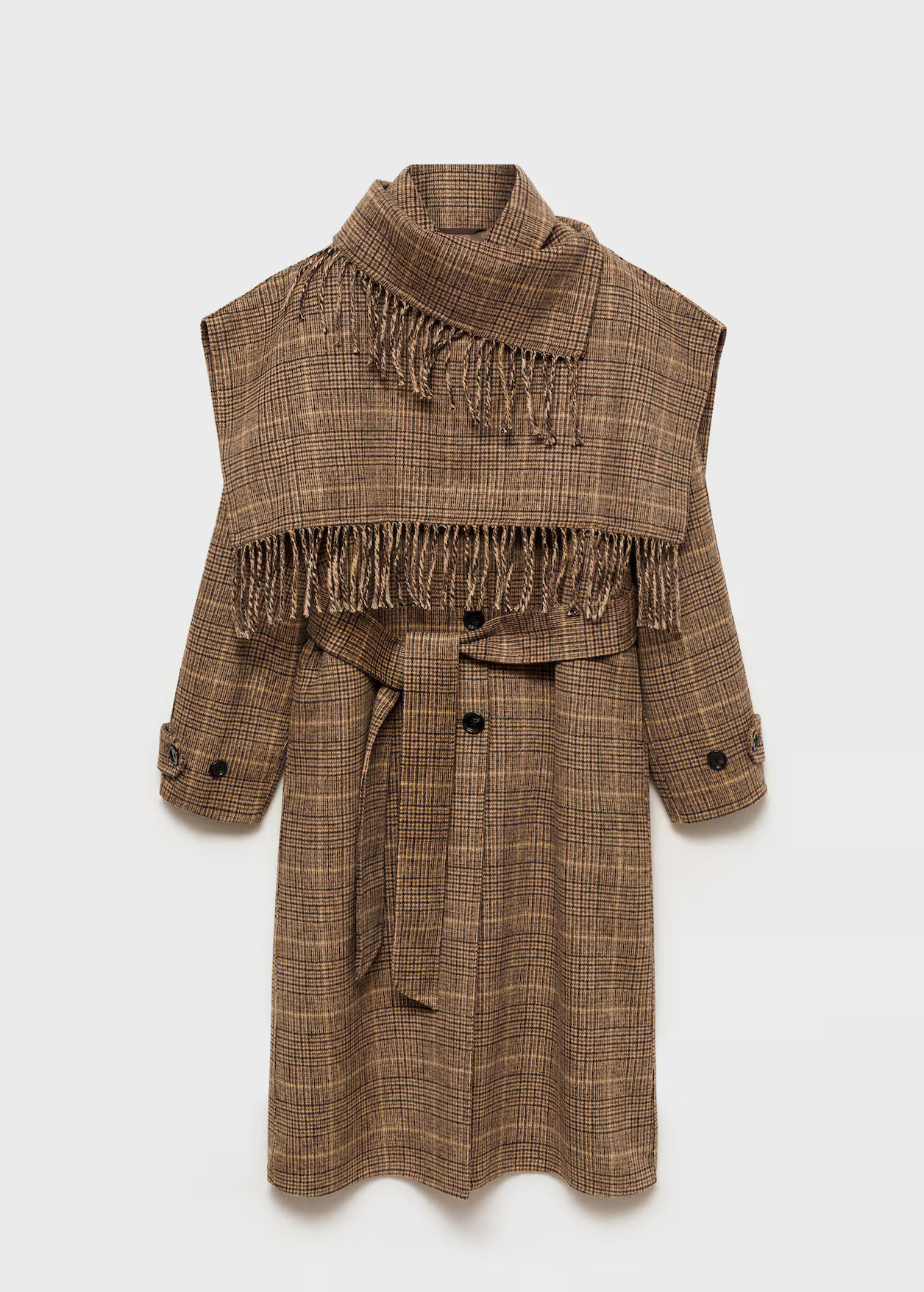 Wool-blend micro-houndstooth coat | MANGO (UK)