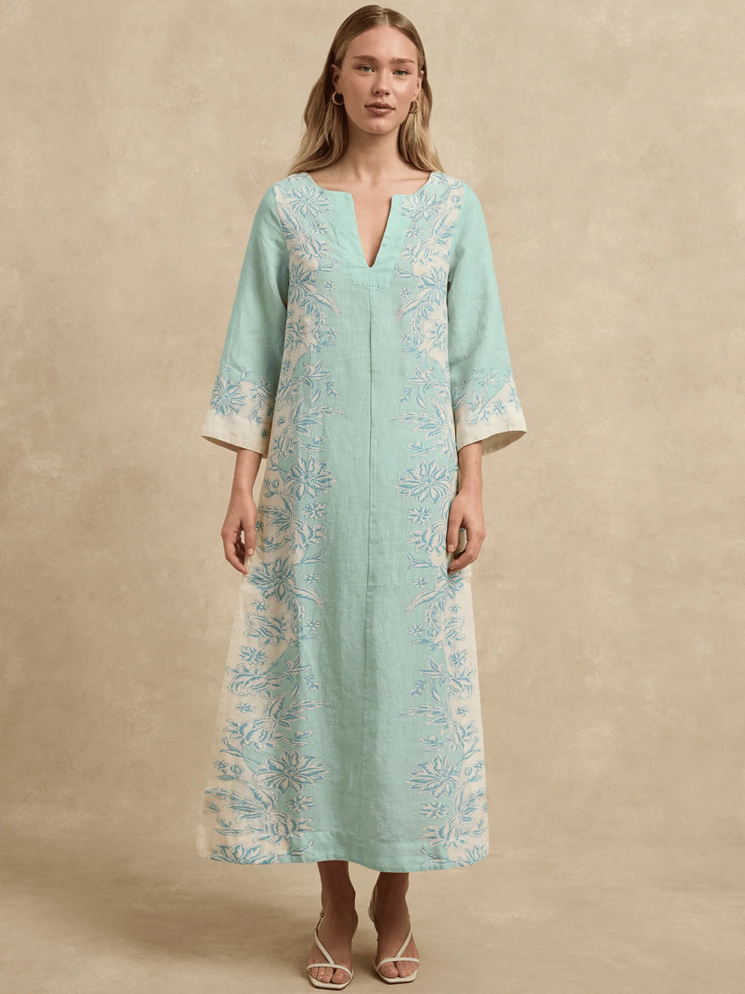 Ariya Kaftan in Seafoam Bloom | Beau & Ro