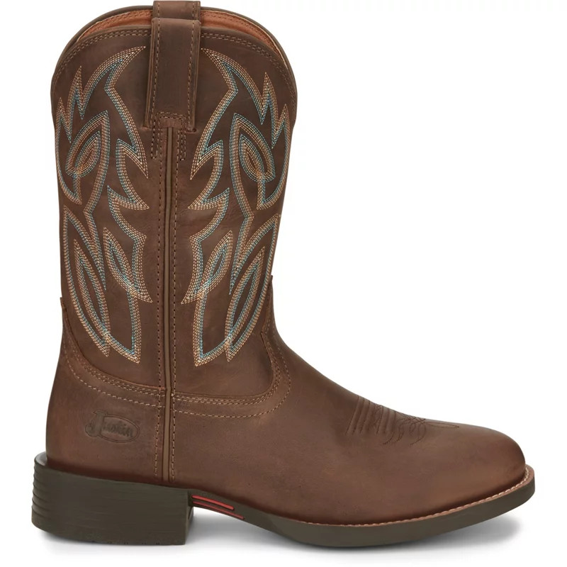 Justin Boots Men's Stampede Rendom Western Boots Brown/Brown, 11.5 - Men's Ropers at Academy Sports | Academy Sports + Outdoors