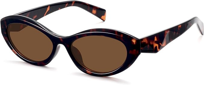 Retro Narrow Oval Sunglasses for Women Cat Eye 90s Sunnies Small Chic Shade Trendy UV Protection ... | Amazon (US)