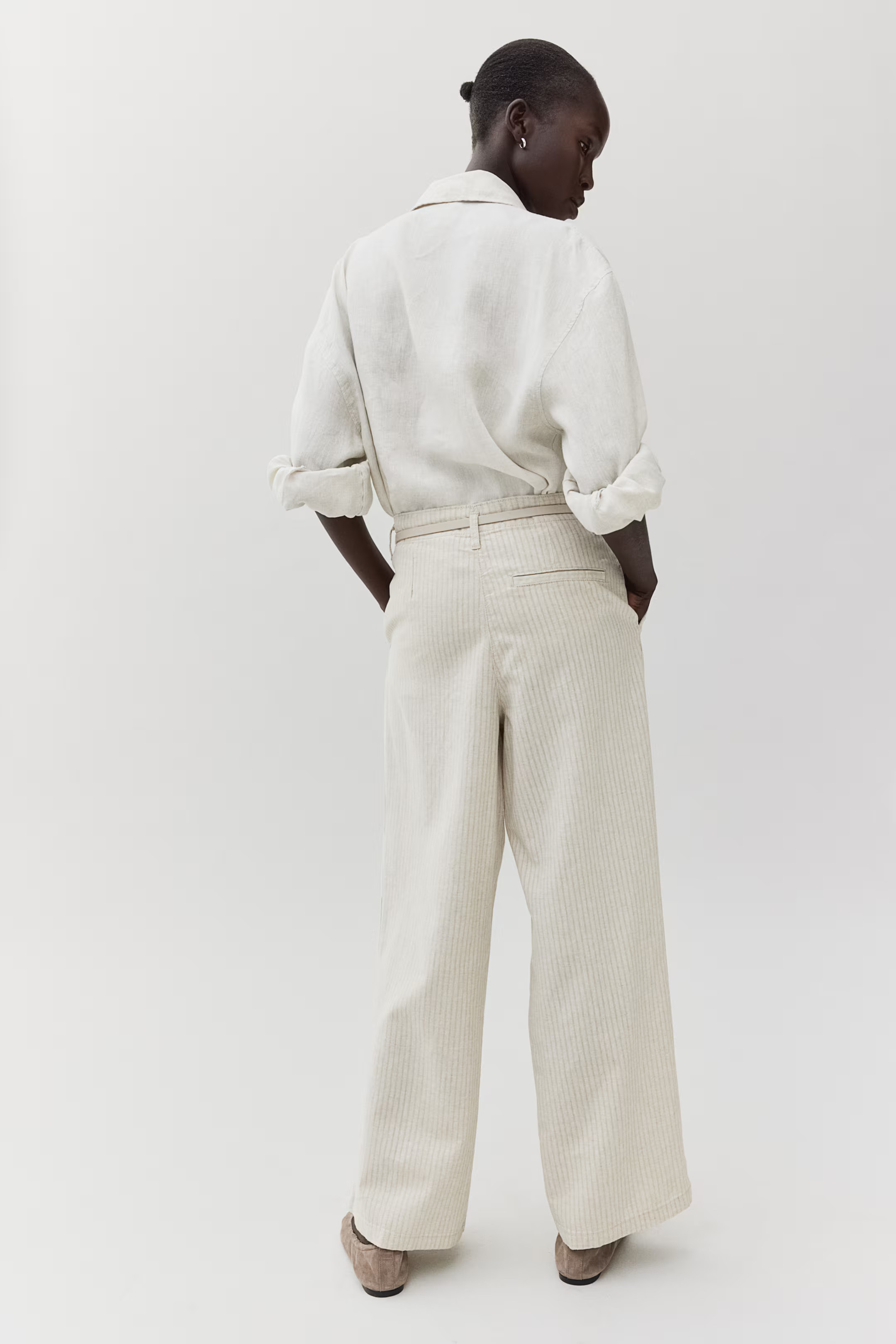 Pantalón amplio en mezcla de lino | H&M (FR, IT, ES, PT, BE)