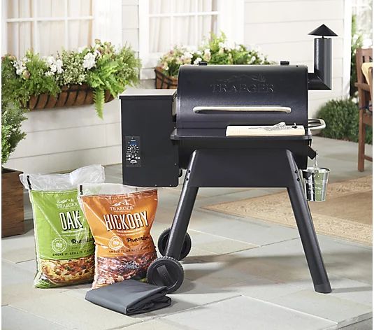 Traeger Prairie 572 sq. in. Wood Fired Grill & Smoker w/ Accessories - QVC.com | QVC