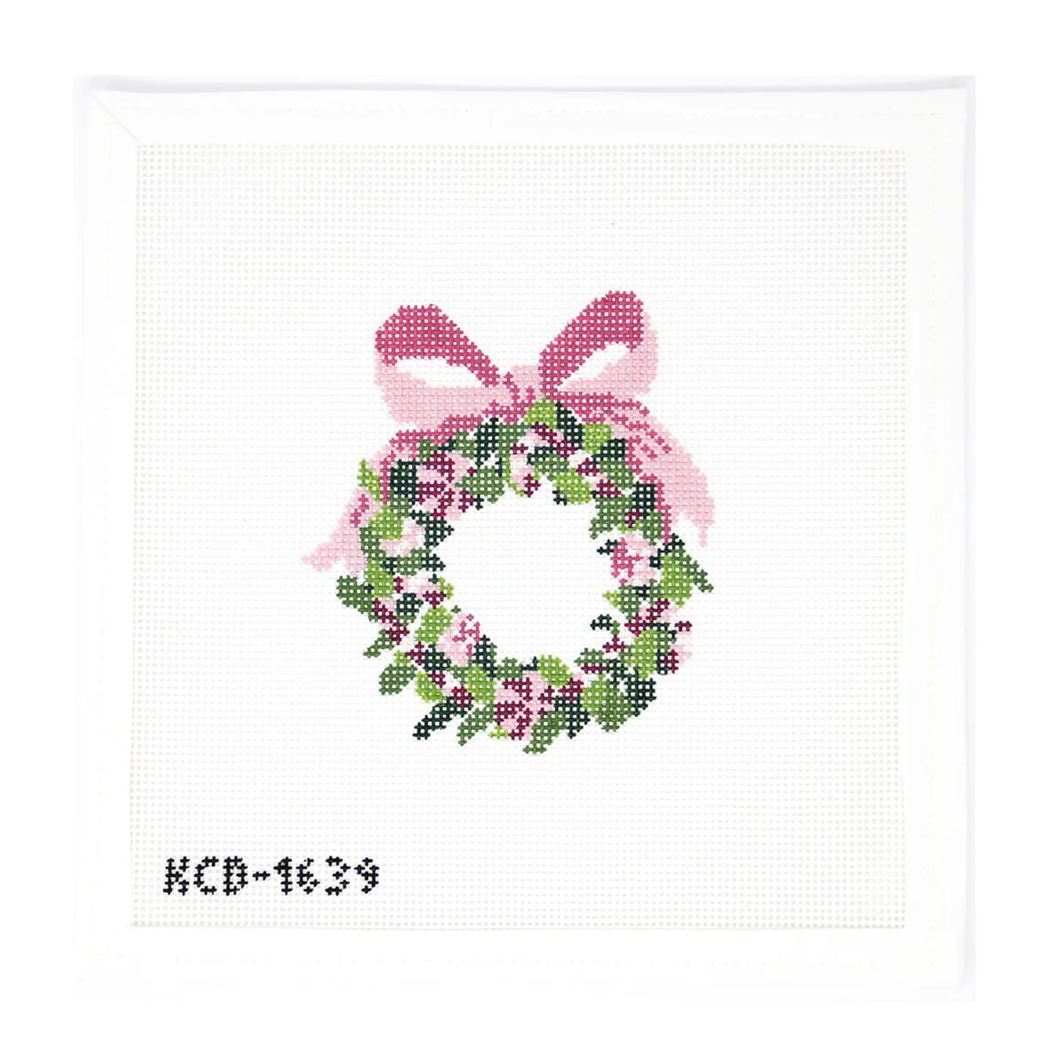 Pink Wreath with Candy Canvas | Greystone Needlepoint