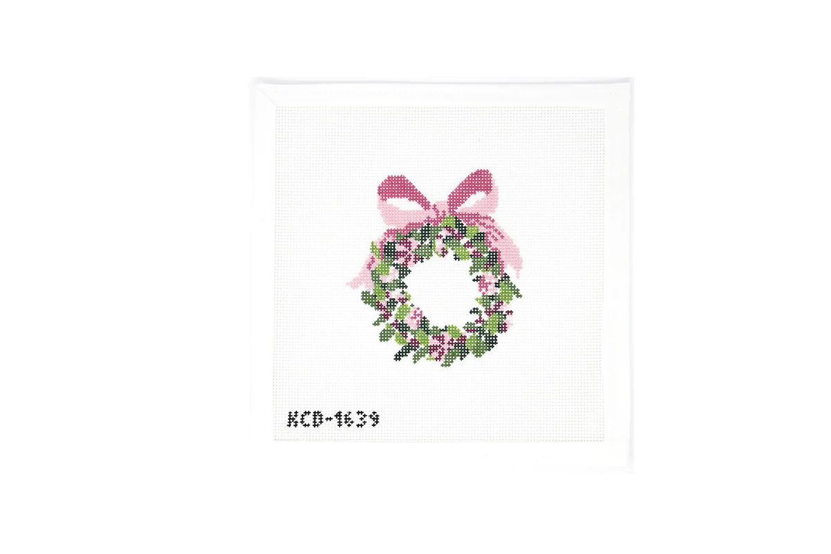 Pink Wreath with Candy Canvas | Greystone Needlepoint