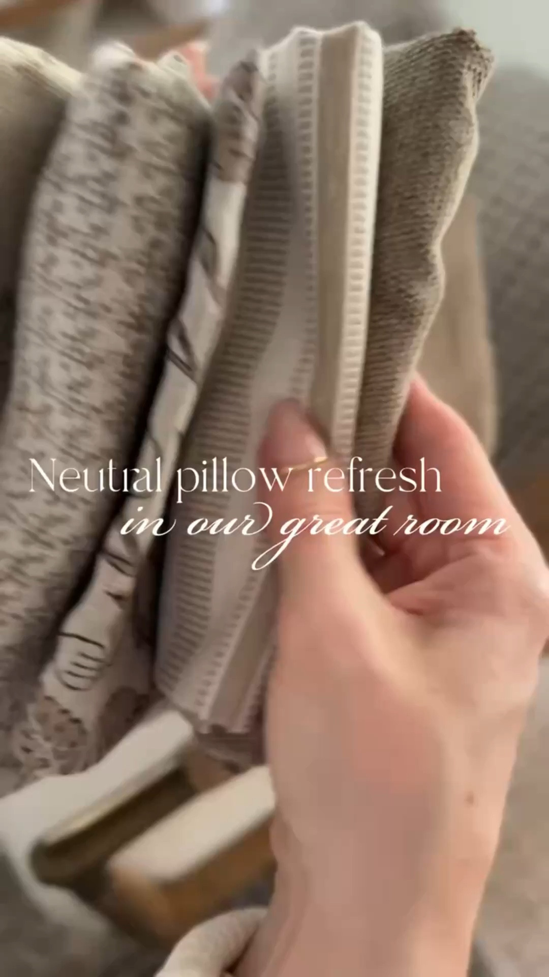 Neutral pillow refresh, always love finding new pillow covers that add so much charm to our great room 🙌🏻

#LTKHome