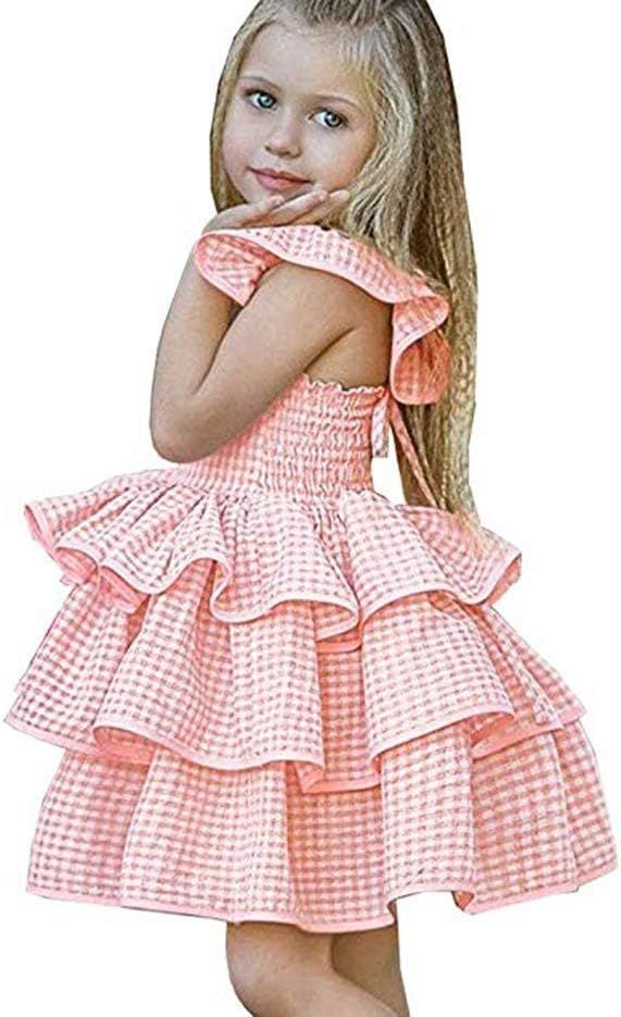 HUAER& Toddler Baby Floral Dress Girl Backless Fashion Sleeveless Vest Braces Skirt Sundress | Amazon (US)