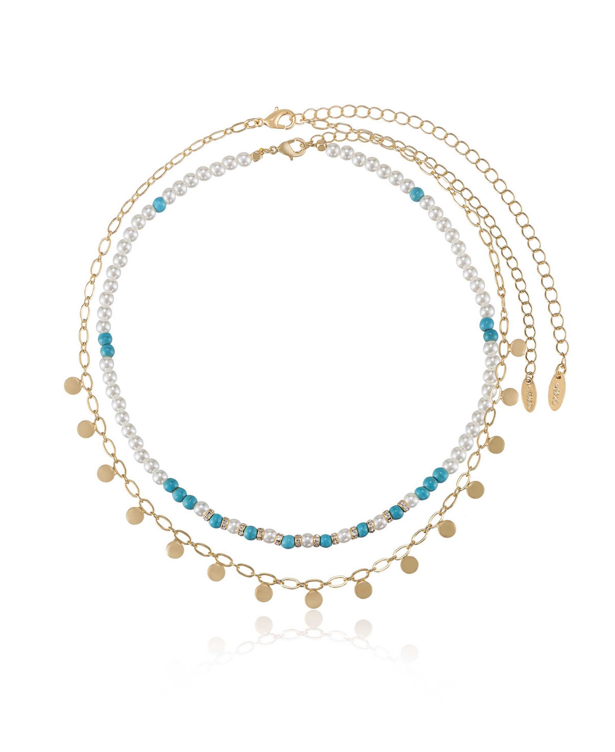 Ettika Morocco Turquoise Beaded 18k Gold Plated Necklace Set - Turquoise | Macy's