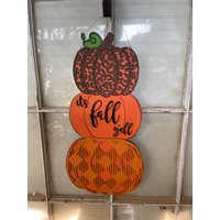 Fall Decorations, Fall Door Hanger, Pumpkin Cheetah Pumpkin Front Decor, Autumn Hanger | Etsy (US)