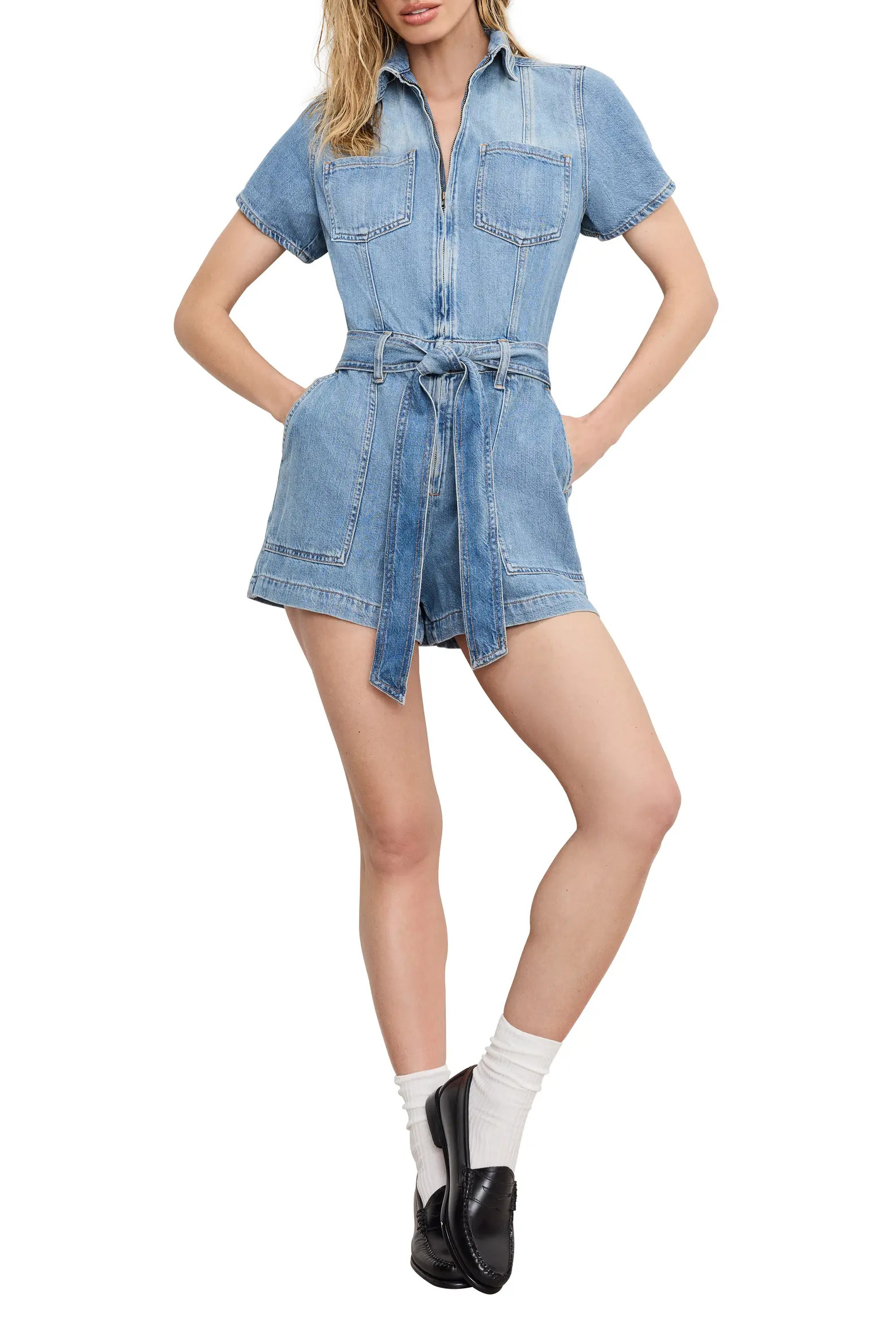 Good American Fit for Success Denim Romper (Women) | Nordstromrack | Nordstrom Rack