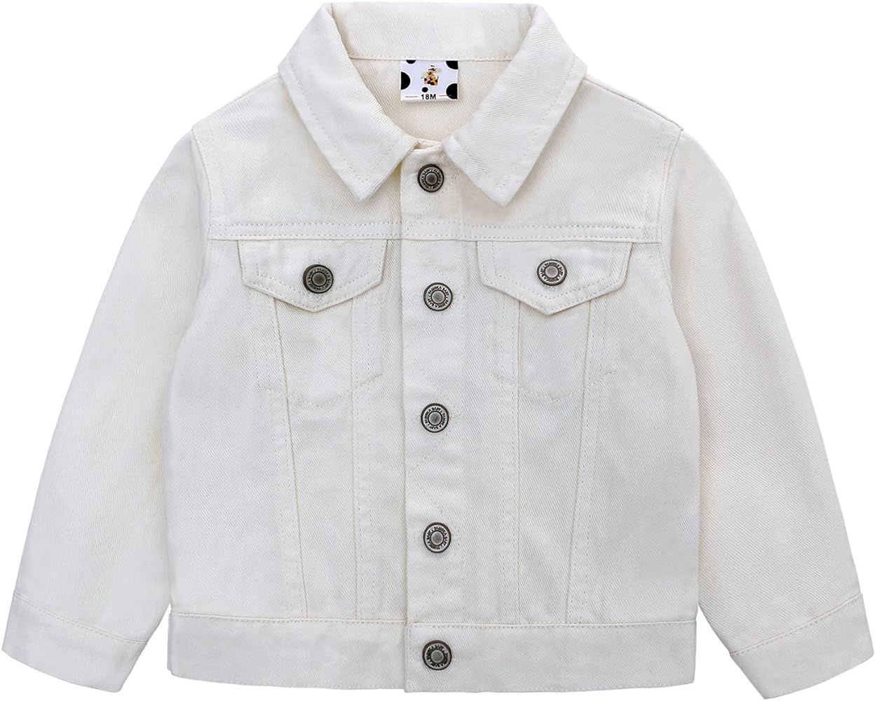 famuka Little Boy Girl White Denim Jacket Unisex Baby Button Down Jeans Coats Cowboy Outerwear | Amazon (US)