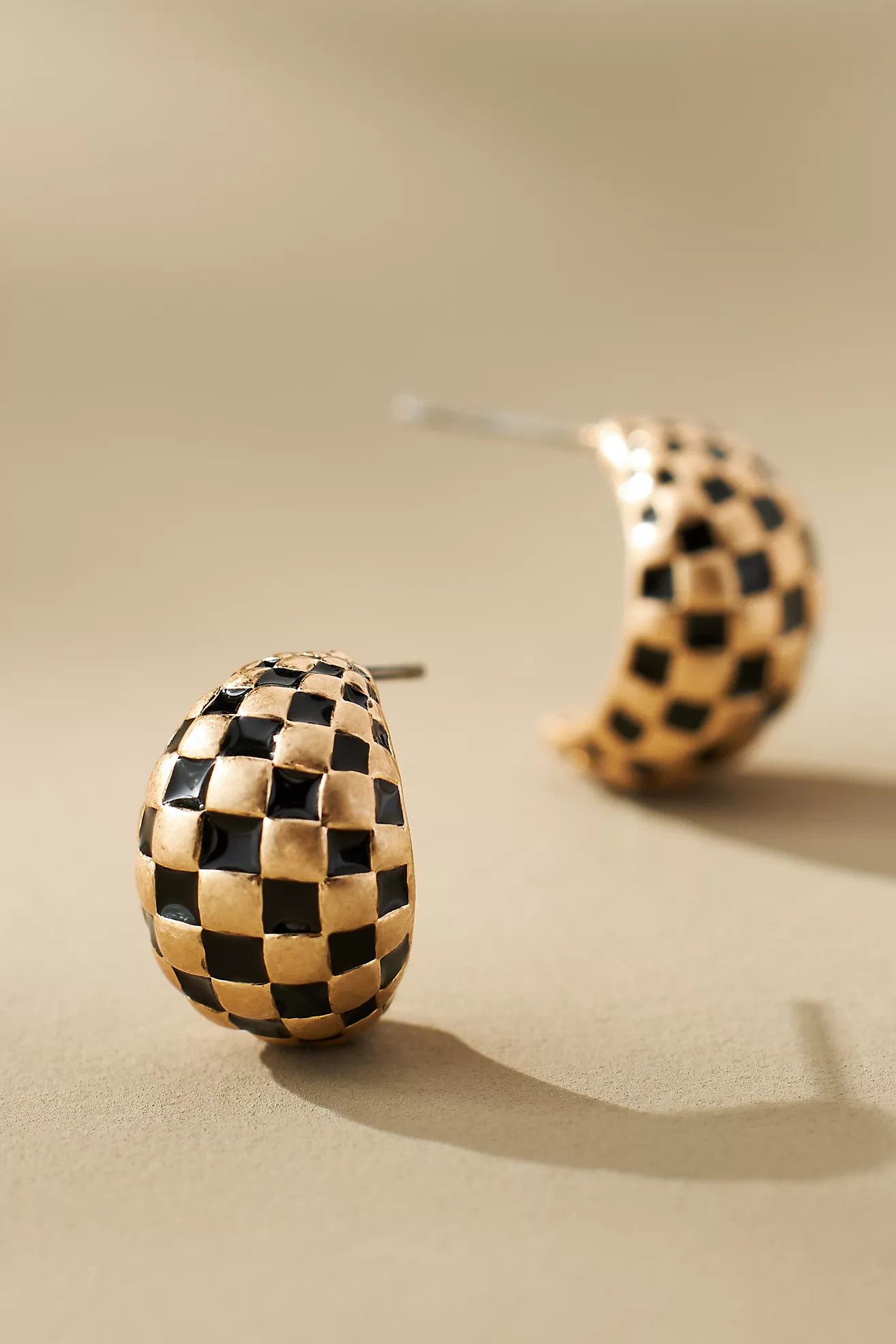 Checkered Epoxy Hoop Earrings | Anthropologie (US)