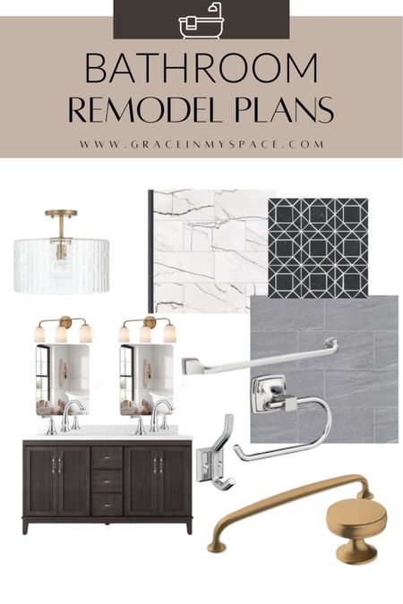 Bathroom remodel plans are live! These porcelain tiles are going to make the bathroom shine. Plus, this gorgeous glass globe ceiling light will play so well against the vanity and low profile mirrors.  

#LTKhome #LTKfindsunder100