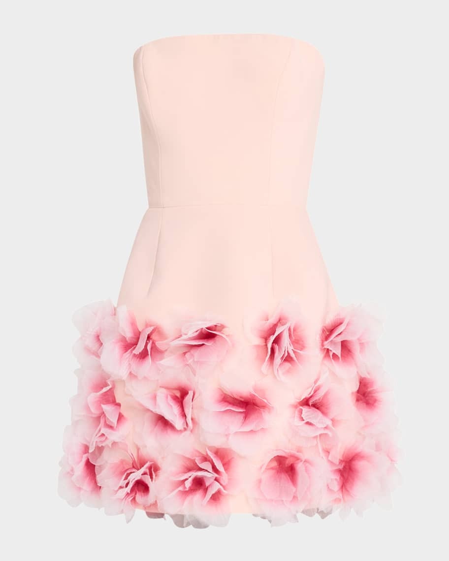 Holly Strapless Rosette Mini Dress | Neiman Marcus