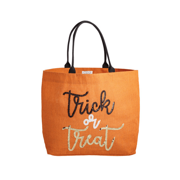 Orange Halloween Sparkle Tote | Mud Pie