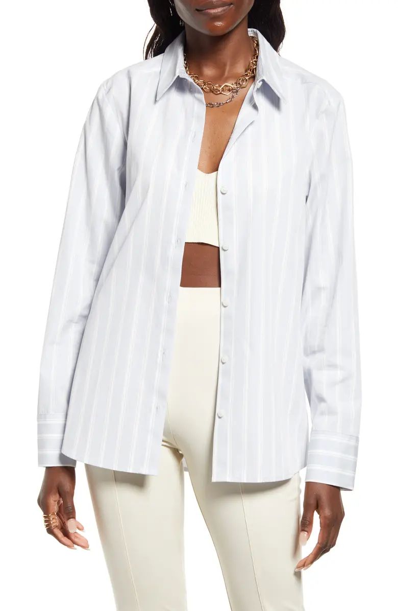 Fitted Cotton Poplin Button-Up Shirt | Nordstrom