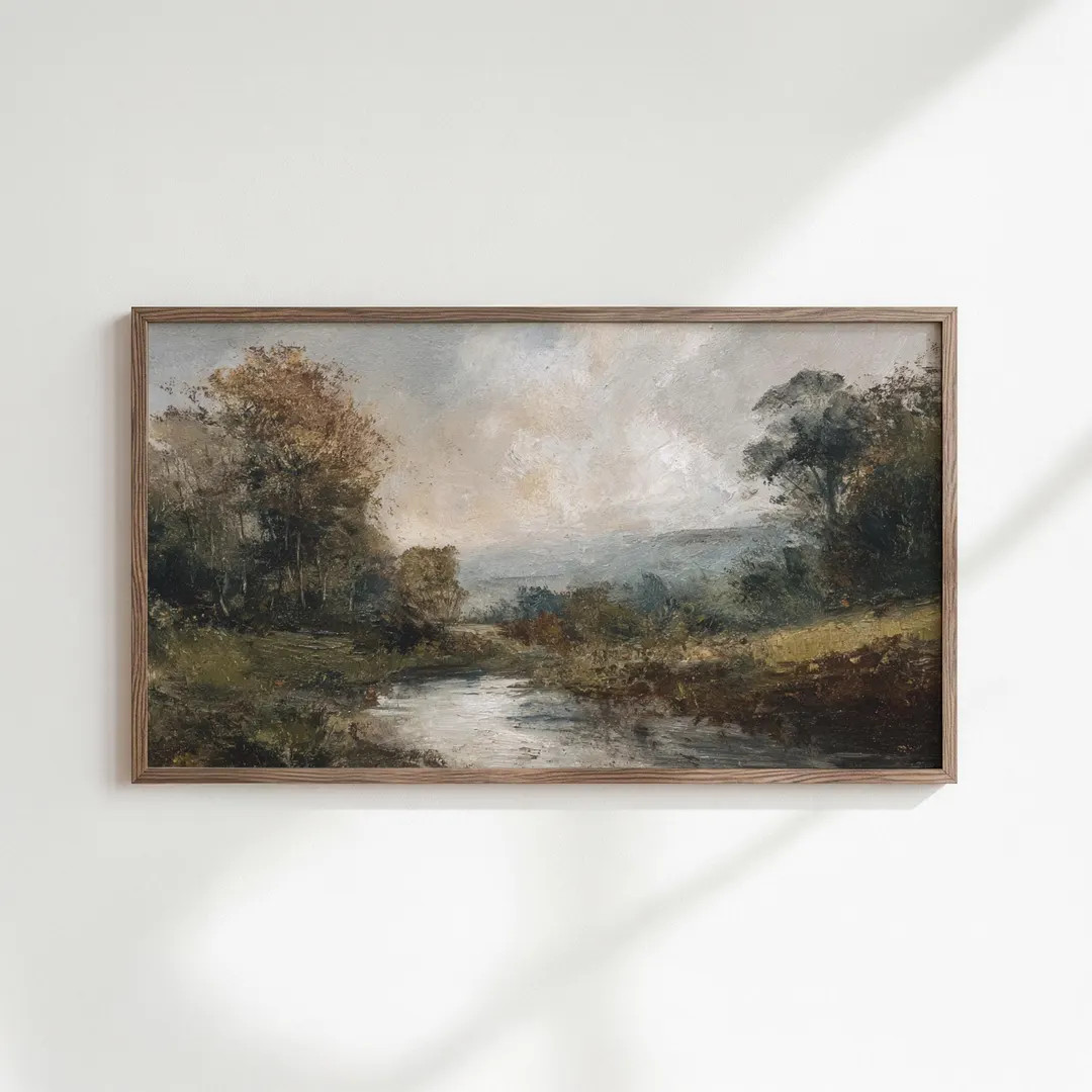 Autumn Landscape Frame TV Art: Vintage River Scene (digital Download 3840x2160 Pixels) - Etsy | Etsy (US)