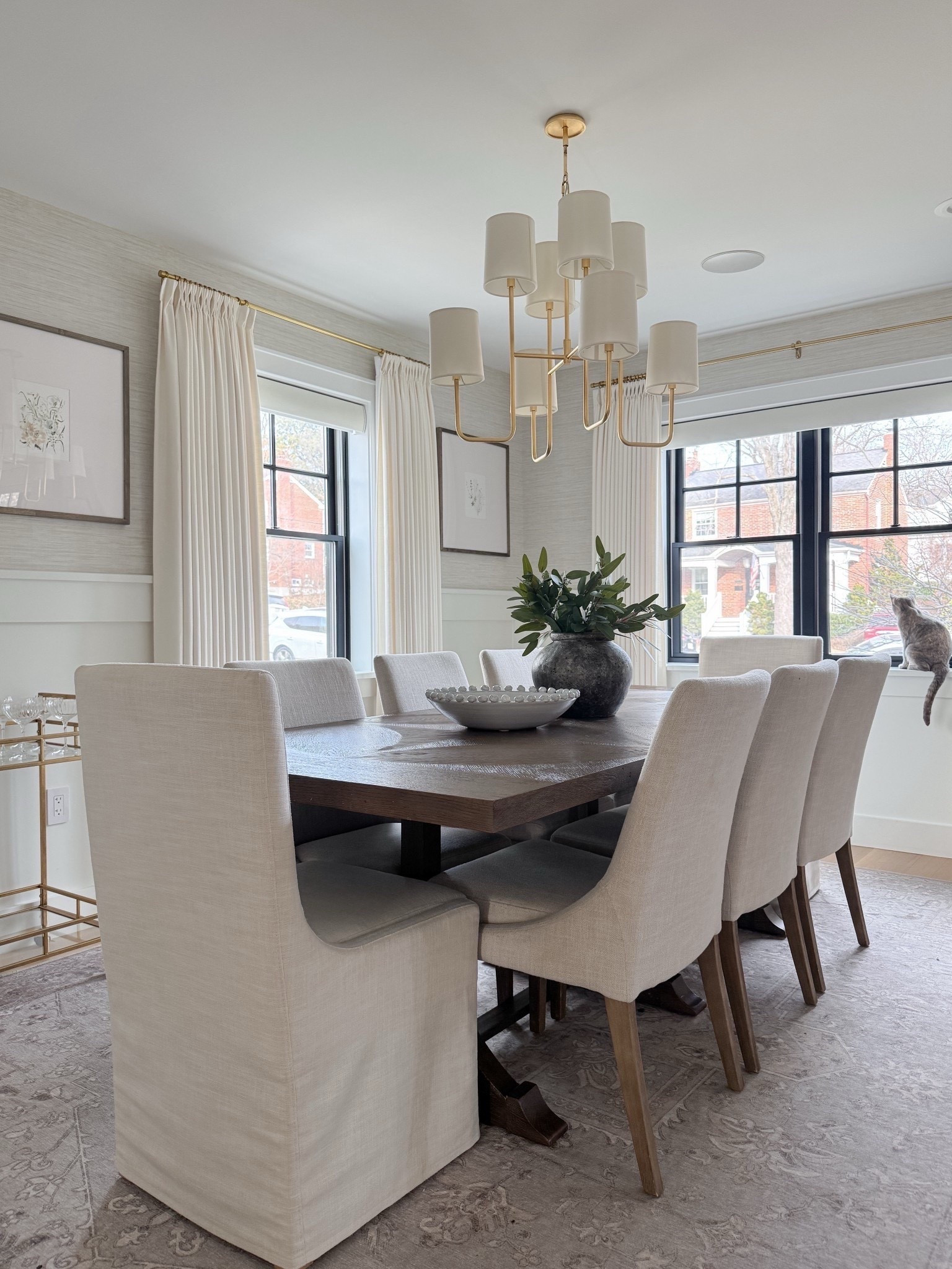 A classic neutral dining room is always the goal — timeless, warm, and easy to live with.

I love styling this space with simple, rustic touches like a textured vase with stems and a large bowl or tray that actually serves a purpose (hello, mail drop zone). Practical and beautiful is always the best combination.

Everything linked here for a curated, lived-in look.

#LTKHome
