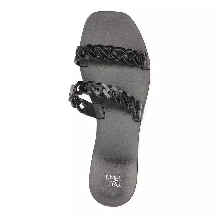 Time and Tru Women's Strappy Comfort Sandals - Wide Width Available 
