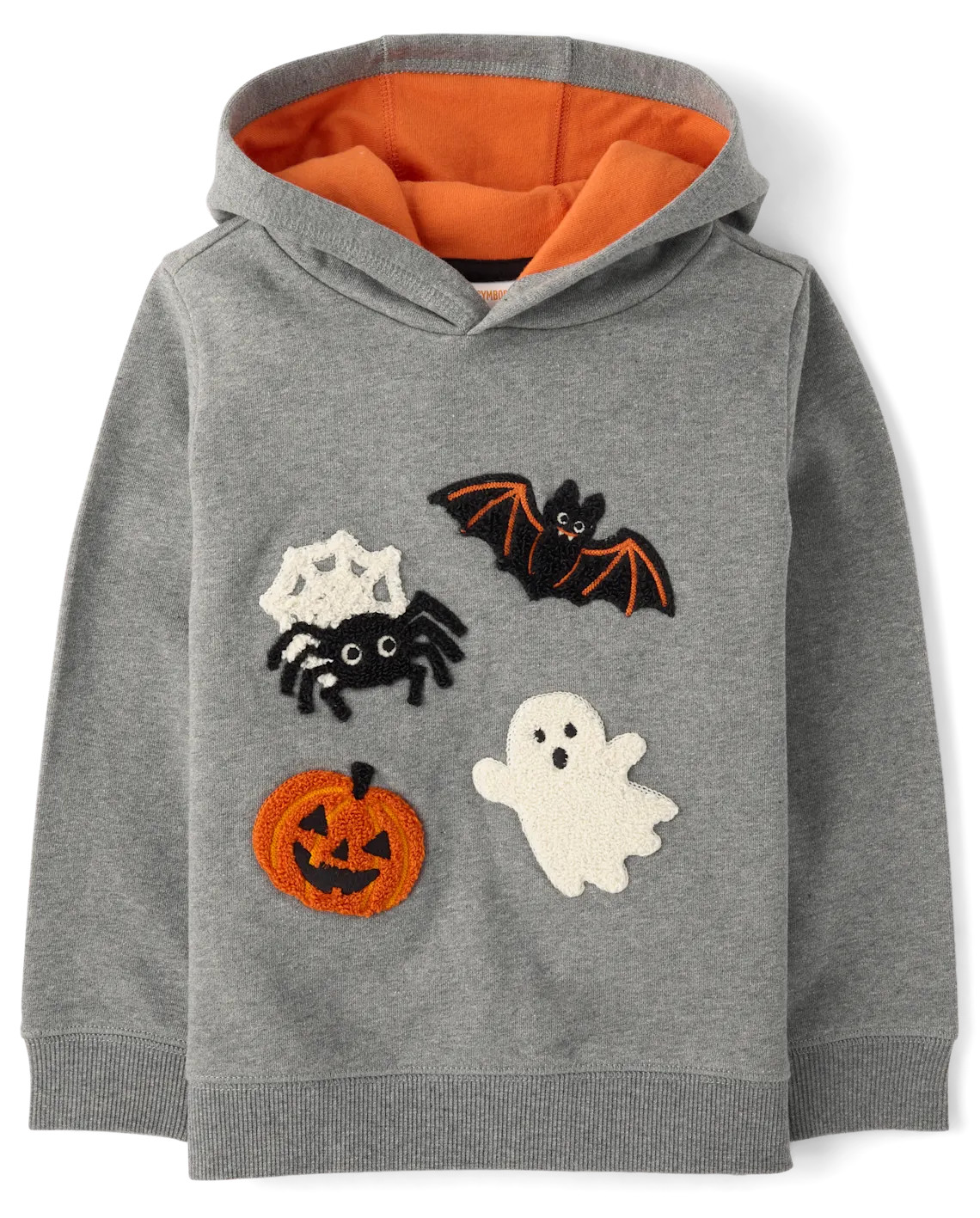 Boys Long Sleeve Embroidered Chenille Halloween Fleece Hoodie - Trick or Treat - GRAY | Gymboree | Gymboree