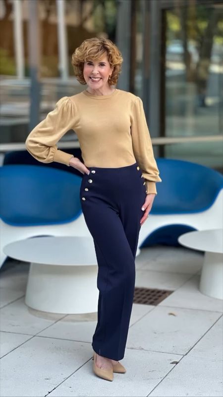 These gorgeous wide leg pants from are SO special! I love the flattering high waist, wide-leg silhouette! They’re a knit twill, with plenty of stretch for ease of movement. The waist flattering brass buttons give them a slightly French vibe…
J’Adore! 
🇫🇷
They come in rattan (brass buttons) and black (black buttons) in Misses, Petite, Plus, and Petite Plus. 
(Don’t we L💙VE a size-inclusive brand?!)

I paired it with nude pumps and a padded shoulder, balloon sleeve crewneck sweater that is one of my favorite Amazon finds ever!

#LTKstyletip #LTKfindsunder100 #LTKSeasonal