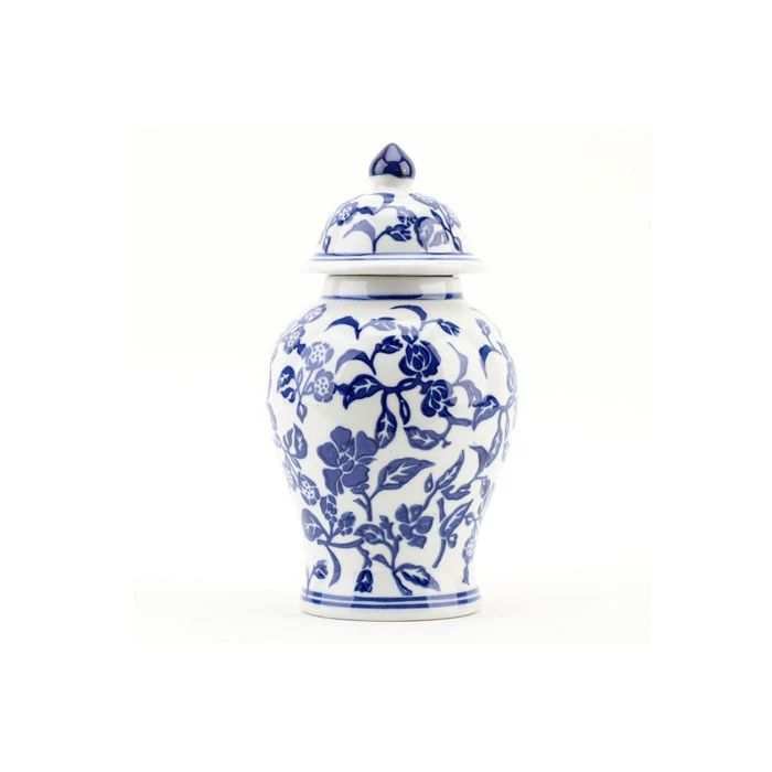 Blue Floral Mini Temple Jar | Caitlin Wilson Design
