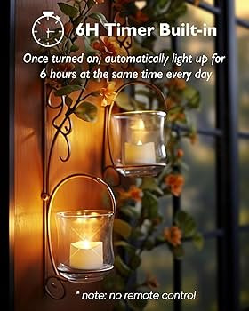 Homemory Timer Tea Lights Candles Battery Operated, 6H Timer Built-in, Auto On Daily, Flameless L... | Amazon (US)