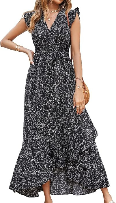 BTFBM Floral Boho Maxi Dresses for Women | Amazon (US)