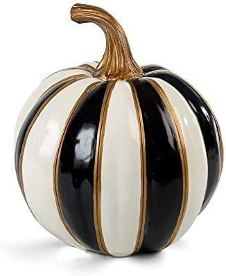 MacKenzie-Childs Black-and-White Stripe Small Decorative Pumpkin for Fall Decor, Autumn Decoratio... | Amazon (US)