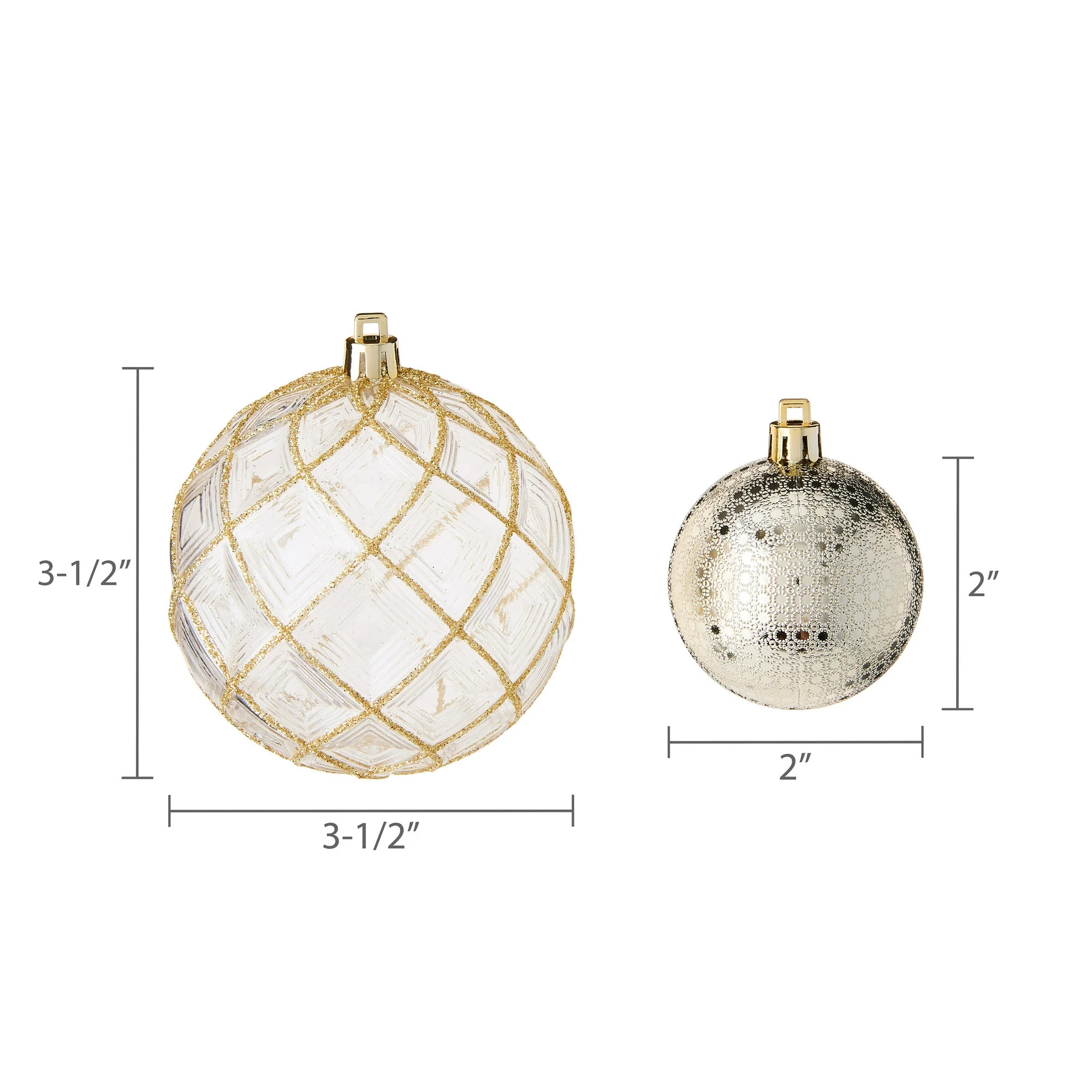 62 Count White and Gold Shatterproof Christmas Ornaments, by My Texas House | Walmart (US)