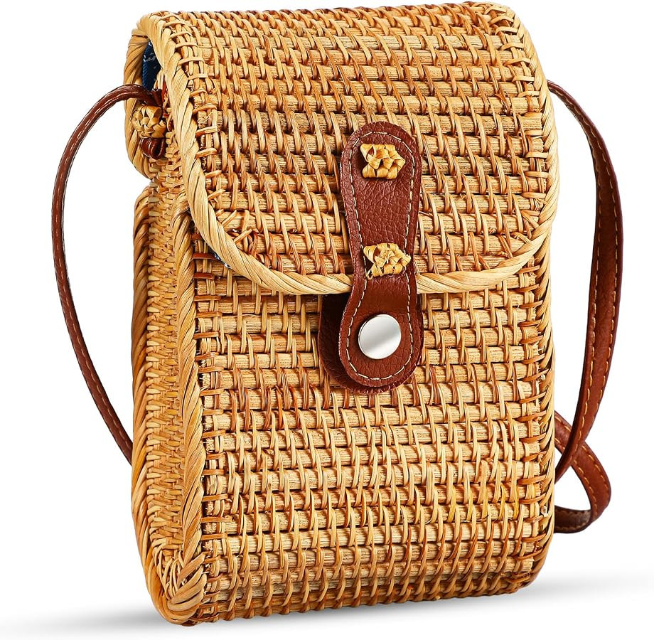 Straw Bag Crossbody Wicker Purses for Women Small Boho Rattan Purse Shoulder Crossbody Handmade W... | Amazon (US)