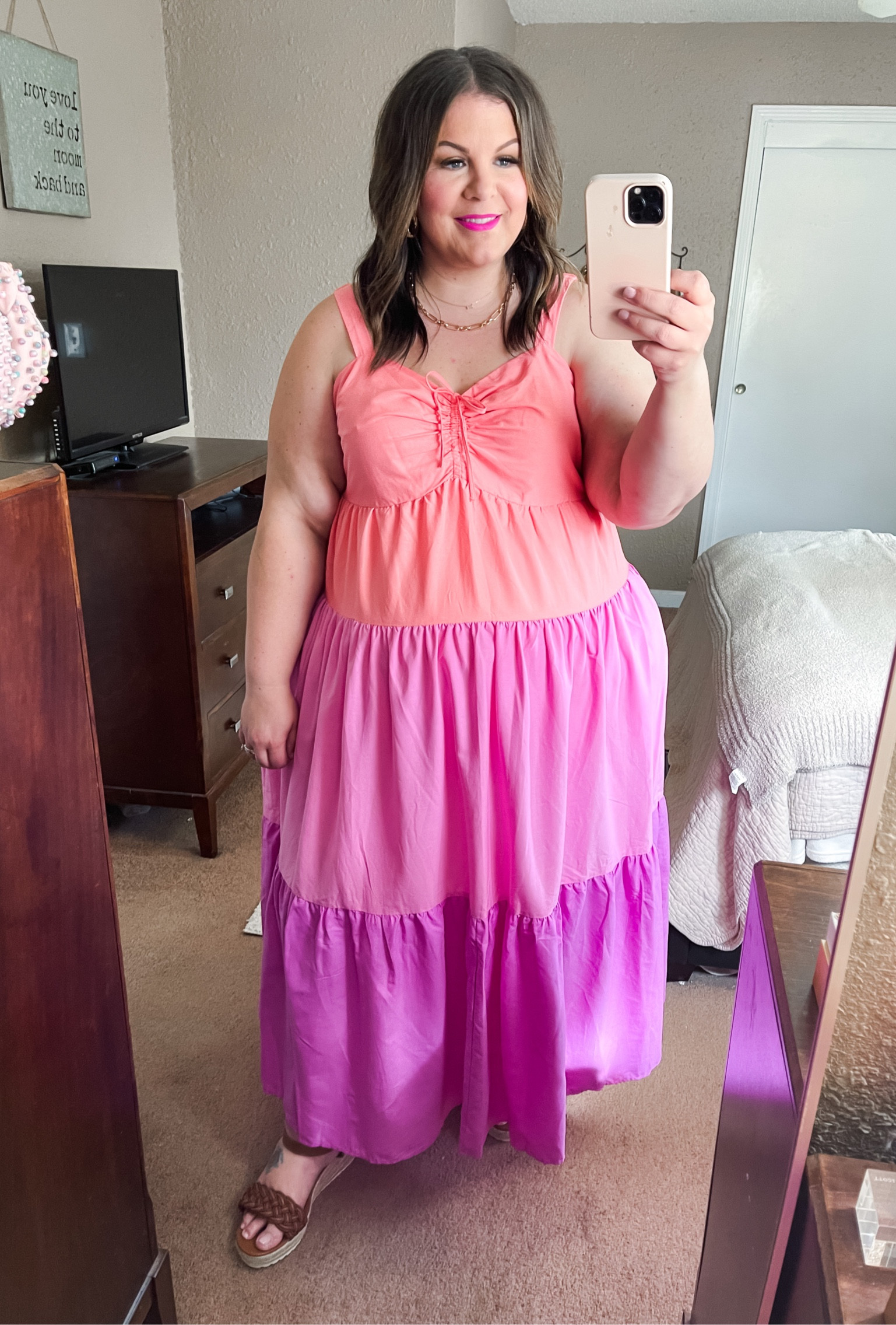 This plus size spring maxi dress from @walmartfashion is incredible! So perfect as a plus size vacation dress! Comes in other beautiful colors, too. #walmartpartner #walmartfashion 
Dress - 2X, true to size 
Wedges - size 12 wide 

#LTKFind #LTKunder50 #LTKcurves