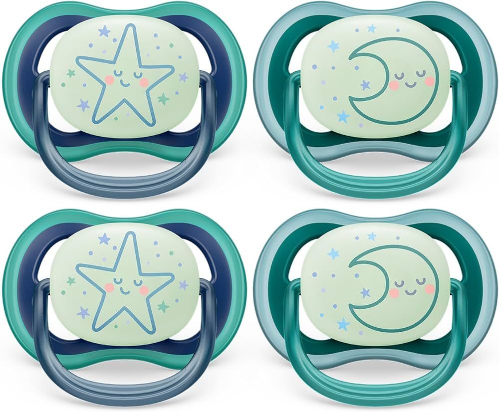 Philips Avent Ultra Air Pacifier - 4 x Light, Breathable Glow-in-The-Dark Baby Pacifiers for Babi... | Amazon (US)