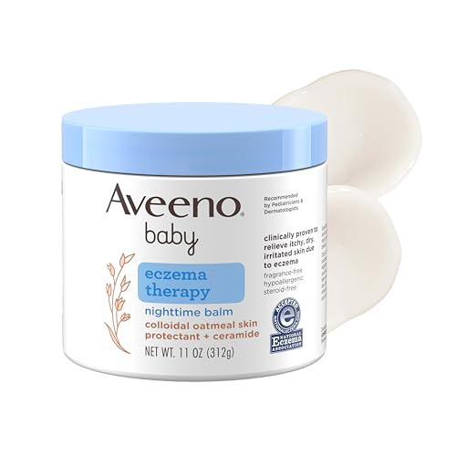 Aveeno Baby Eczema Therapy Nighttime Body Balm, Moisturizing Eczema Balm for Babies with Colloidal Oat & Ceramide, Soothes Dry, Itchy Skin, Hypoallergenic, Fragrance & Steroid Free, 11 oz | Amazon (US)