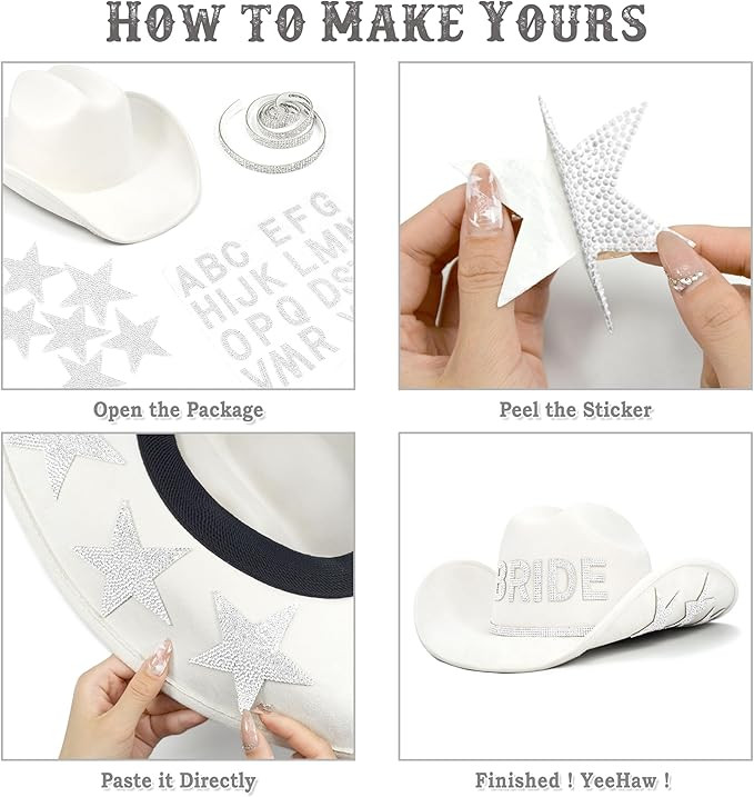 Keilin Cowboy Hats for Women Rhinestone Cowgirl Hat Felt Western Hat Nashville Bachelorette Party... | Amazon (US)