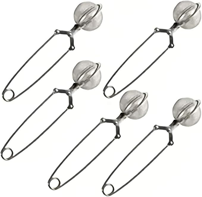 5 Pack Snap Ball Tea Strainer with Handle, Loose Leaf Tea Mesh Stainless Steel Ball Shape Tea Inf... | Amazon (US)
