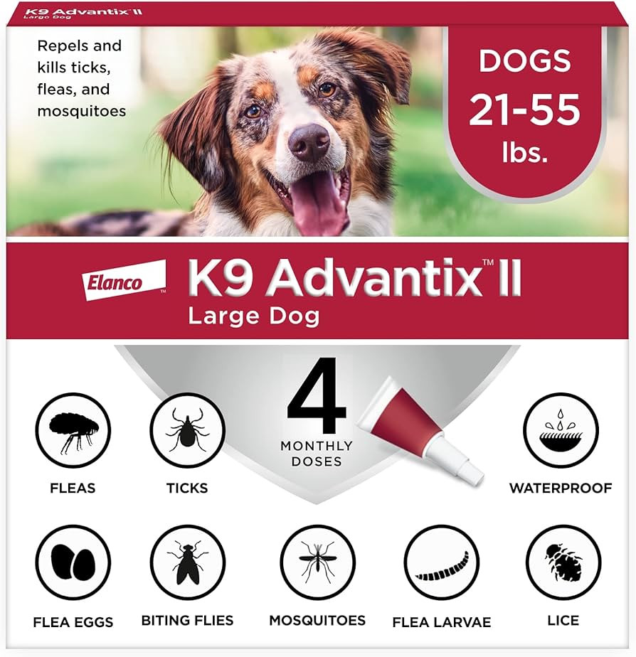 K9 Advantix II Large Dog Vet-Recommended Flea, Tick & Mosquito Treatment & Prevention | Dogs 21 -... | Amazon (US)