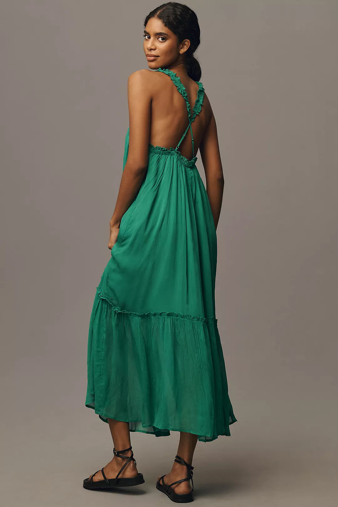 By Anthropologie Sleeveless Chiffon Midi Dress | Anthropologie (US)