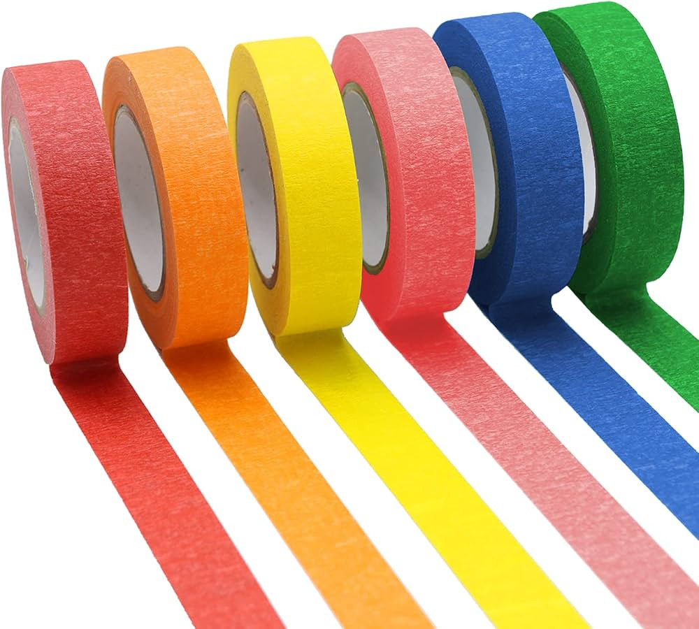 OWLKELA Colored Masking Tape 16 Yard Per Roll, 6 Rolls Rainbow Colors Painting Tape, Painters Tap... | Amazon (US)