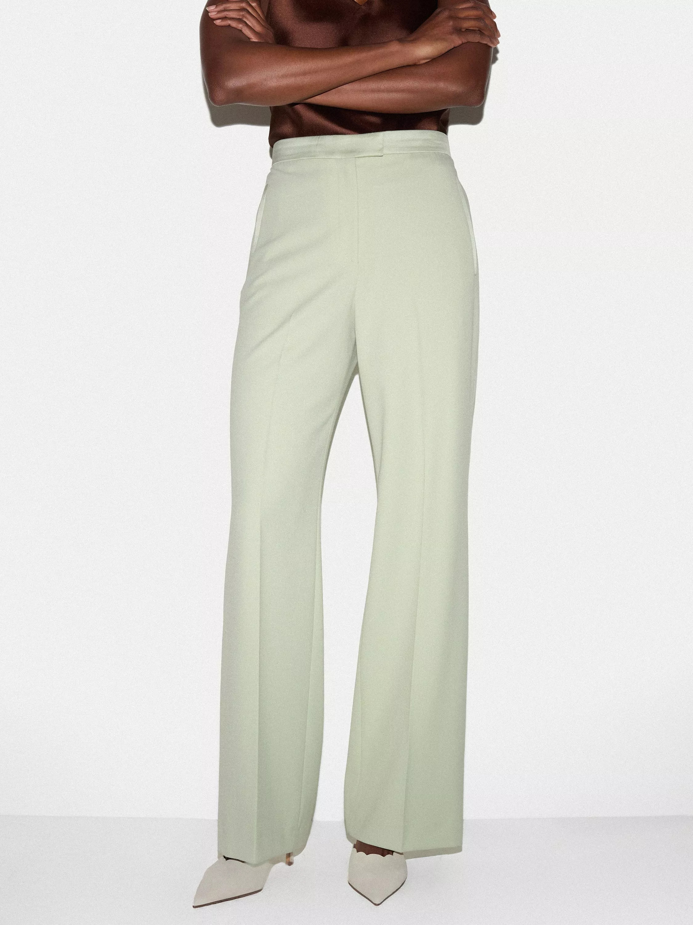 Jigsaw Pintuck Tuxedo Trousers, Green | John Lewis (UK)