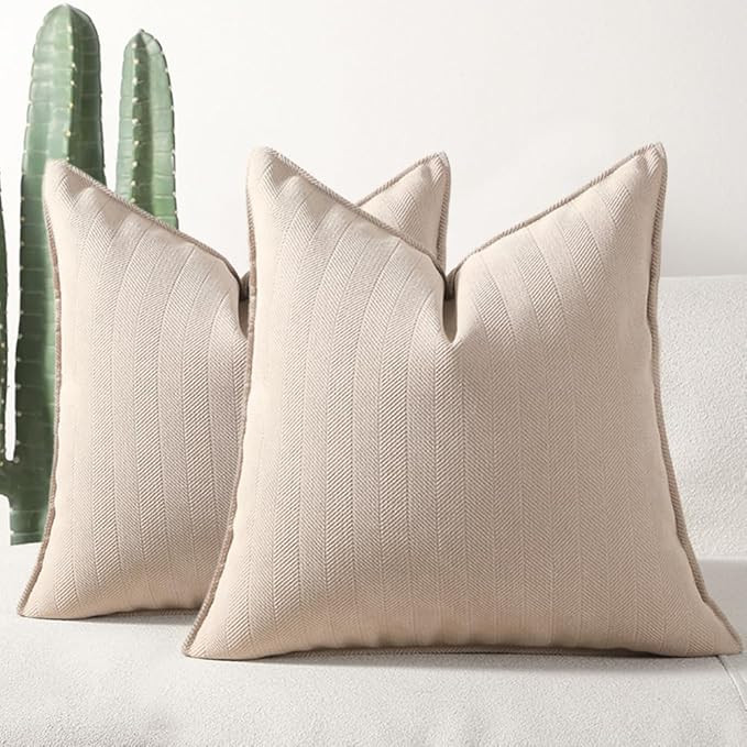 vctops Soft Chenille Throw Pillow Cover Set of 2, Elegant and Luxurious Decorative Pillow Covers ... | Amazon (US)