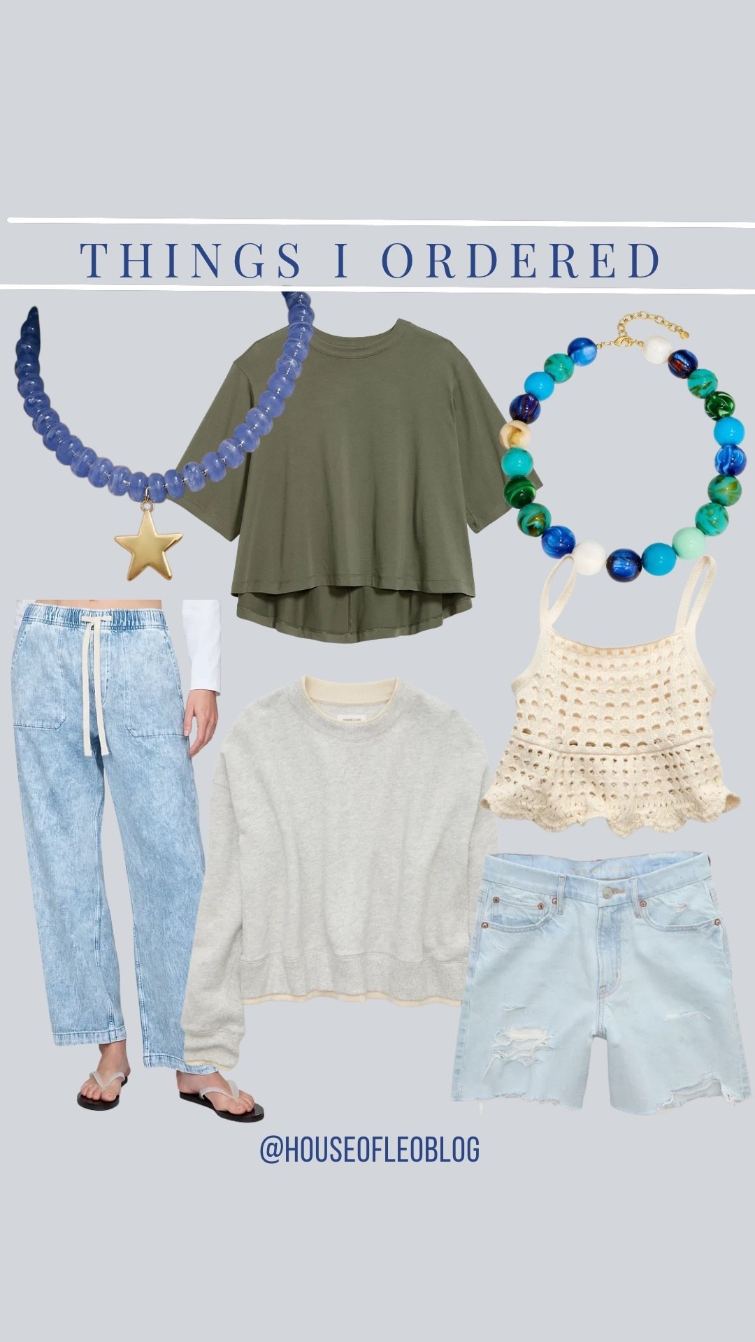 Things I ordered this week. Josh string jeans, beaded necklaces, star, necklace, denim shorts, crochet tank.

#LTKSaleAlert