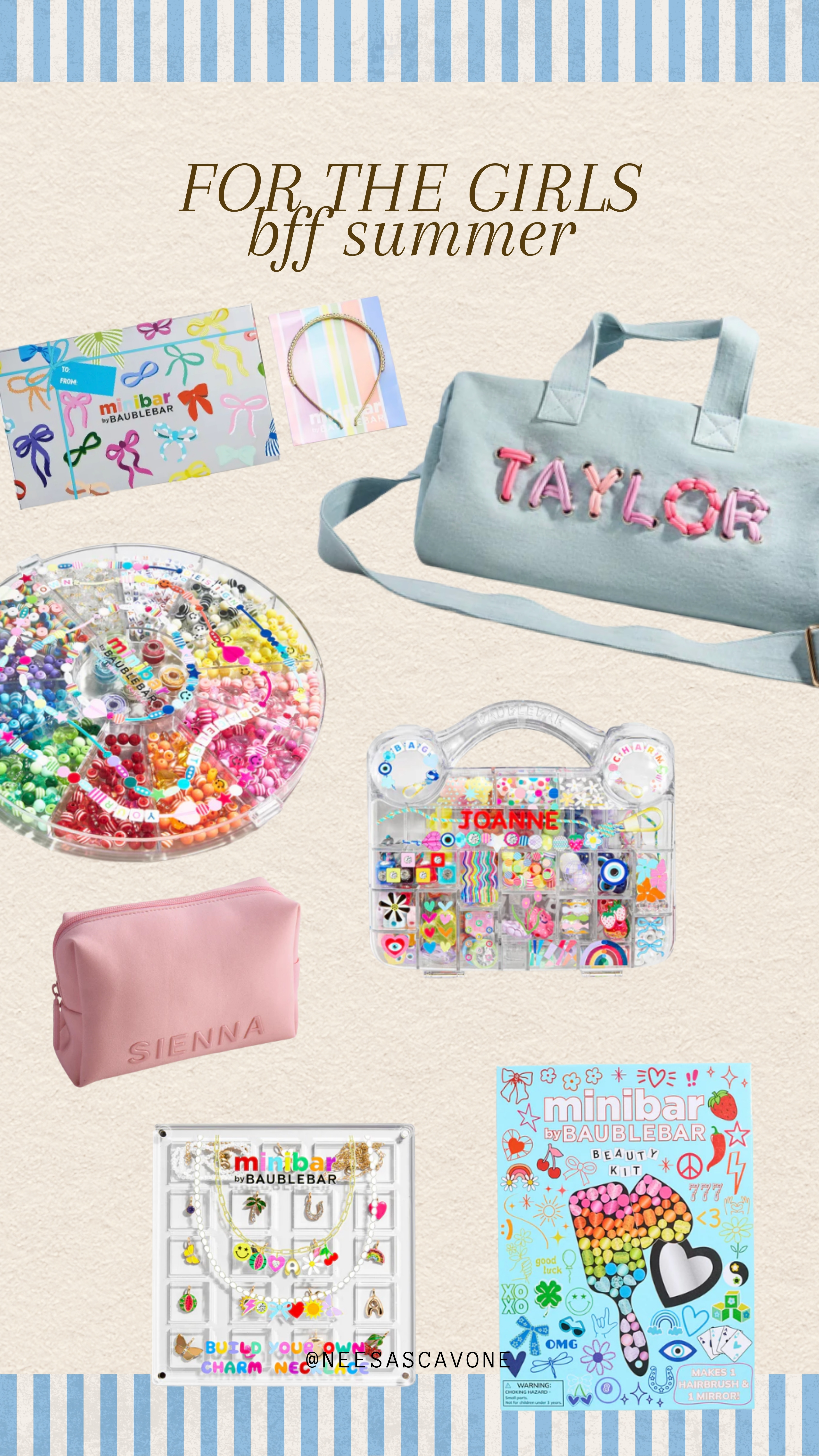 For the girls ✨💖 BFF summer essentials are here! From customizable bags and jewelry kits to colorful beauty sets and friendship bracelets, these are the cutest gifts for tweens, girls, birthdays, sleepovers, and summer travel. 🌈🎀💕

Shop my favorite personalized accessories and BaubleBar finds that make the perfect bestie gifts and summer must-haves!

#BFFSummer #BaubleBar #MinibarByBaubleBar #TweenGirlGifts #BestFriendGifts #SummerEssentials #GirlsAccessories #PersonalizedGifts #TravelBag #FriendshipBracelets #JewelryMakingKit #BeautyGiftSet #SleepoverIdeas #GirlsFashion #KidsStyle #TweenStyle #BirthdayGiftIdeas #SummerGiftGuide #LTKKids #LTKFamily #LTKFinds #GiftIdeasForGirls #ColorfulAccessories #GirlsTravelEssentials #PersonalizedBag #SummerFavorites #BackToSchoolEssentials #CuteGiftIdeas #MomFinds #LTKUnder100 

 #LTKmomlife #LTKstorytime #LTKKids