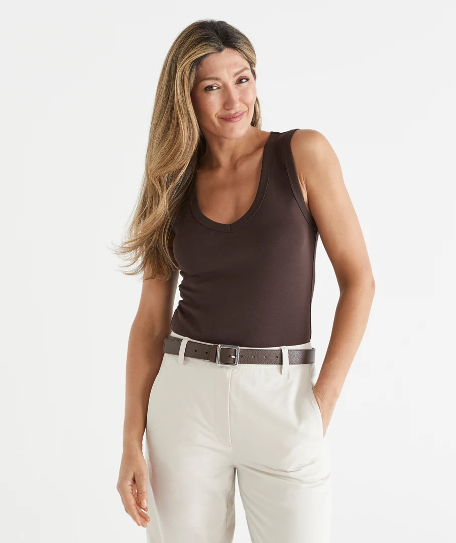Rib V Neck Tank | Sussan