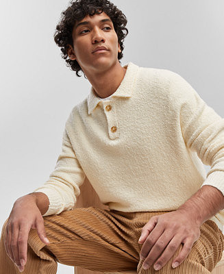 Men's Long-Sleeve Polo Sweater, Created for Macy's | Macy's
