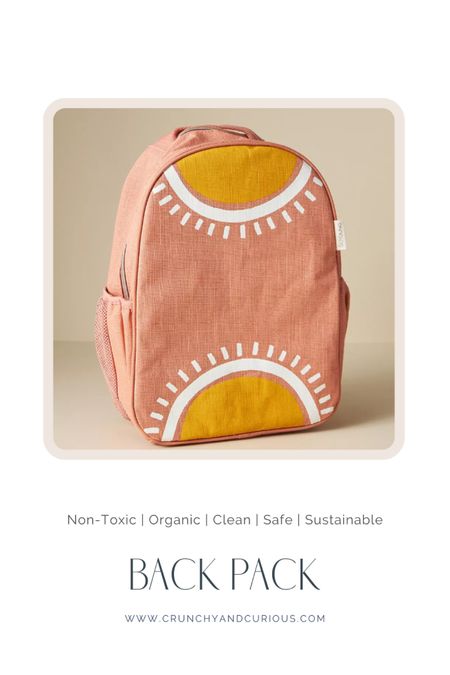 Linen cotton backpack

Nontoxic backpack 
Non toxic book bag 
Back to school
Organic backpack
Kids backpack
Kids book bag
Sun backpack
Pink back pack
Girls backpack 

Perfect for toddlers and young children, this printed backpack brings offers a stylish way to tote around books and lunch boxes. Featuring multiple mesh pockets, a reinforced bottom, and a front chest strap, the machine washable piece is equipped with everything little ones need for their school day.

Recommended for ages 2-5 years
Linen, cotton; lined nylon interior
Two mesh side pockets
Front chest strap with clip
Machine wash gentle; air dry

#LTKfamily #LTKfindsunder100 #LTKkids