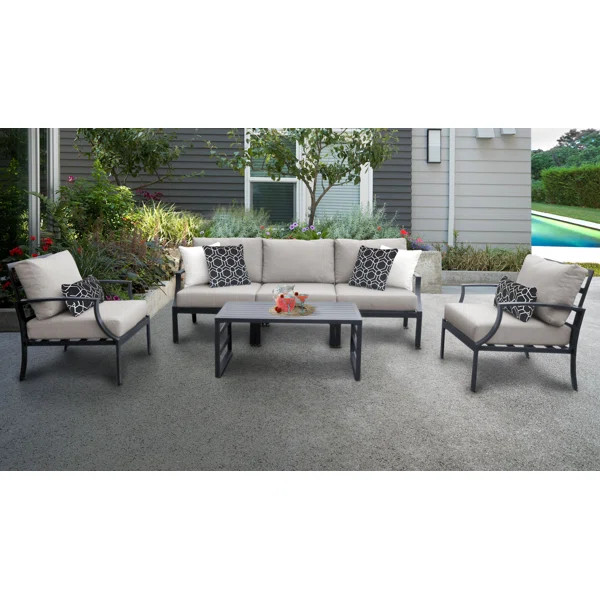 Alyssa Metal 5 - Person Seating Group with Cushions | Wayfair North America