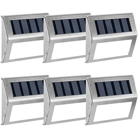 [Warm Light] Solar Lights for Steps Decks Pathway Yard Stairs Fences, LED lamp, Outdoor Waterproo... | Amazon (US)