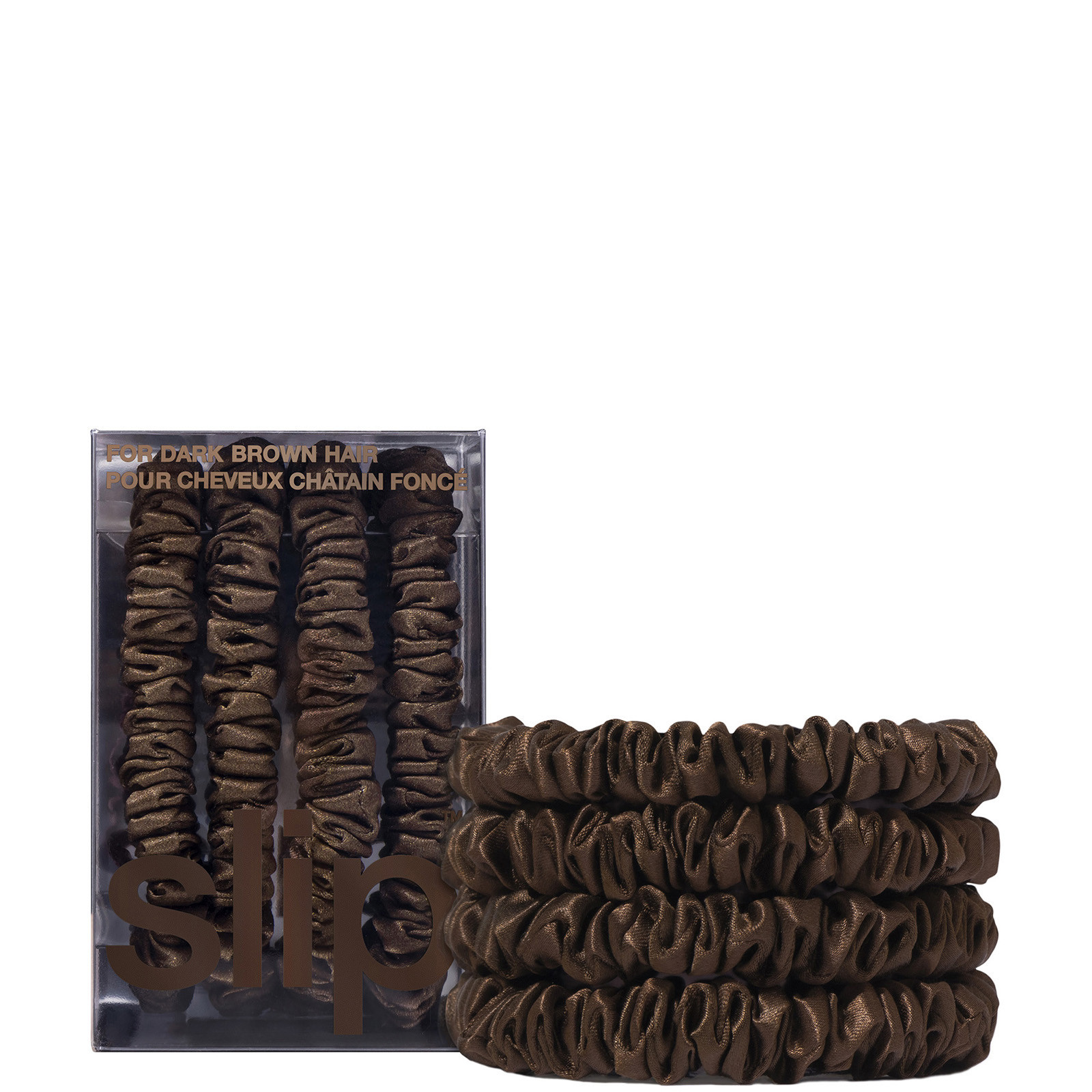 Slip Pure Silk Skinny Scrunchies - Dark Brown | Cult Beauty